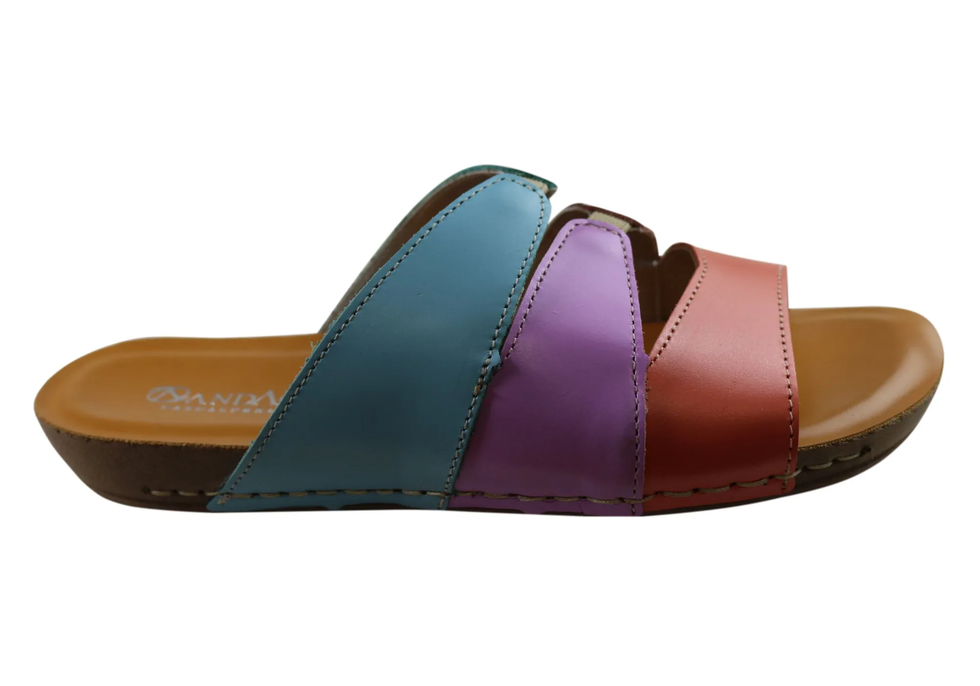 hypoallergenic material foam Andacco Gaia Womens Brazilian Comfortable Leather Slides Sandals