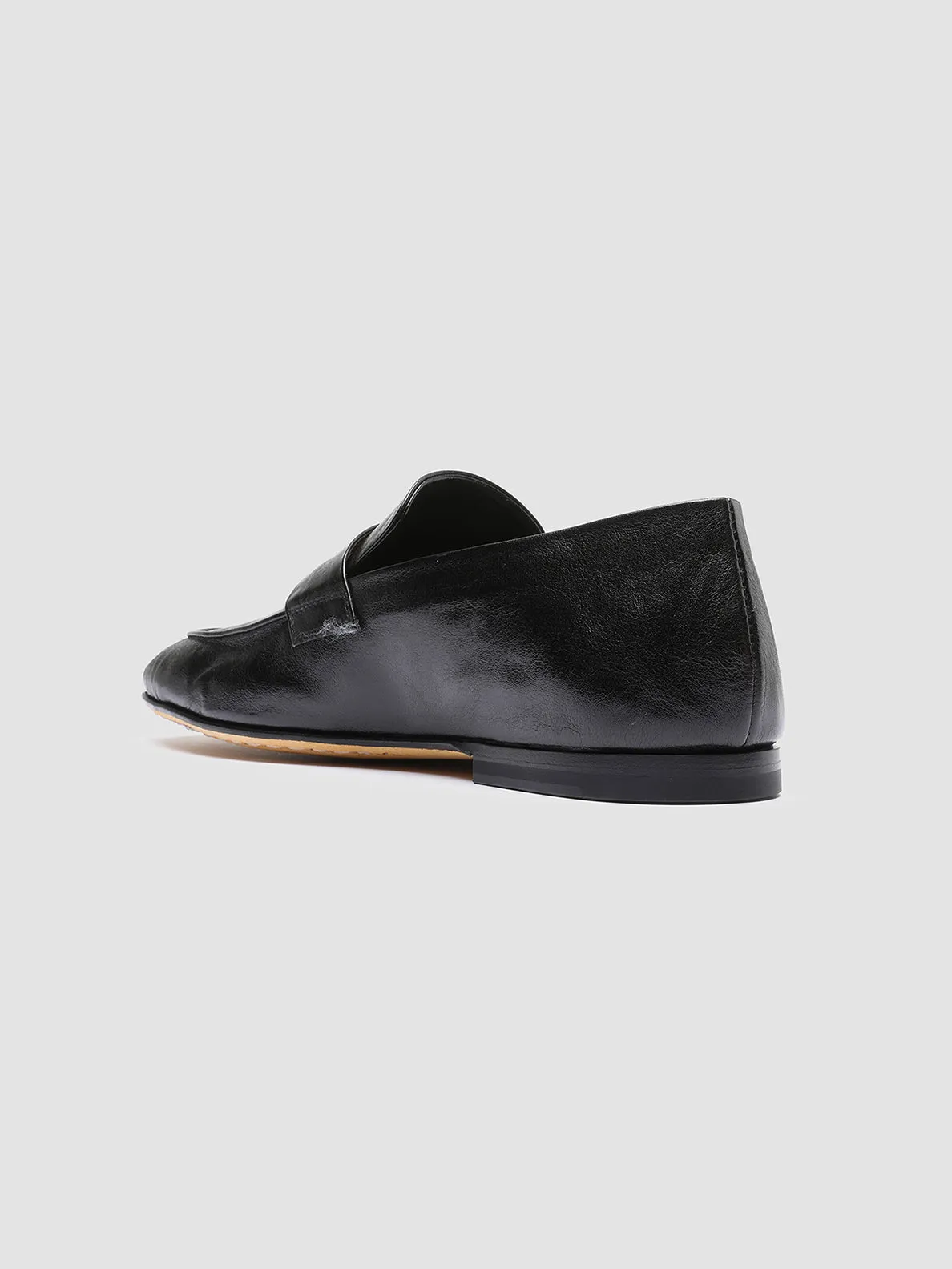 AIRTO 001 - Black Leather Penny Loafers Easy To Slip On
