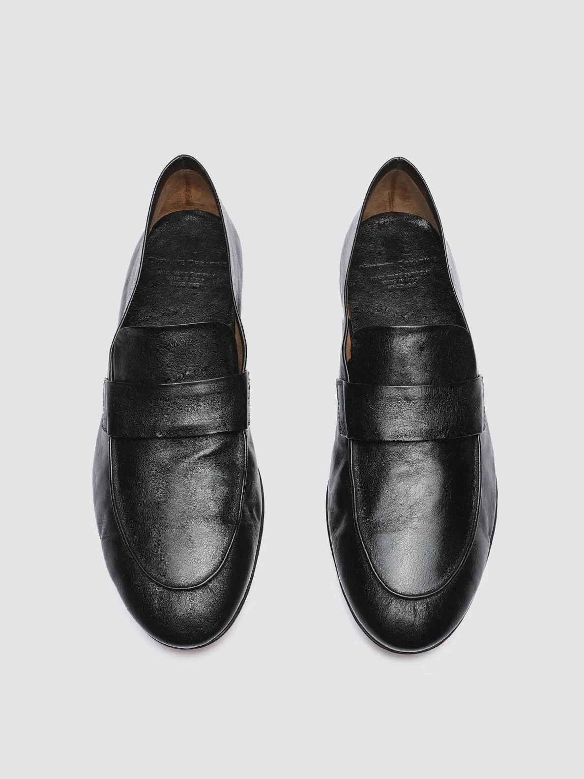 Effortless Style Sand Stroll AIRTO 001 - Black Leather Penny Loafers