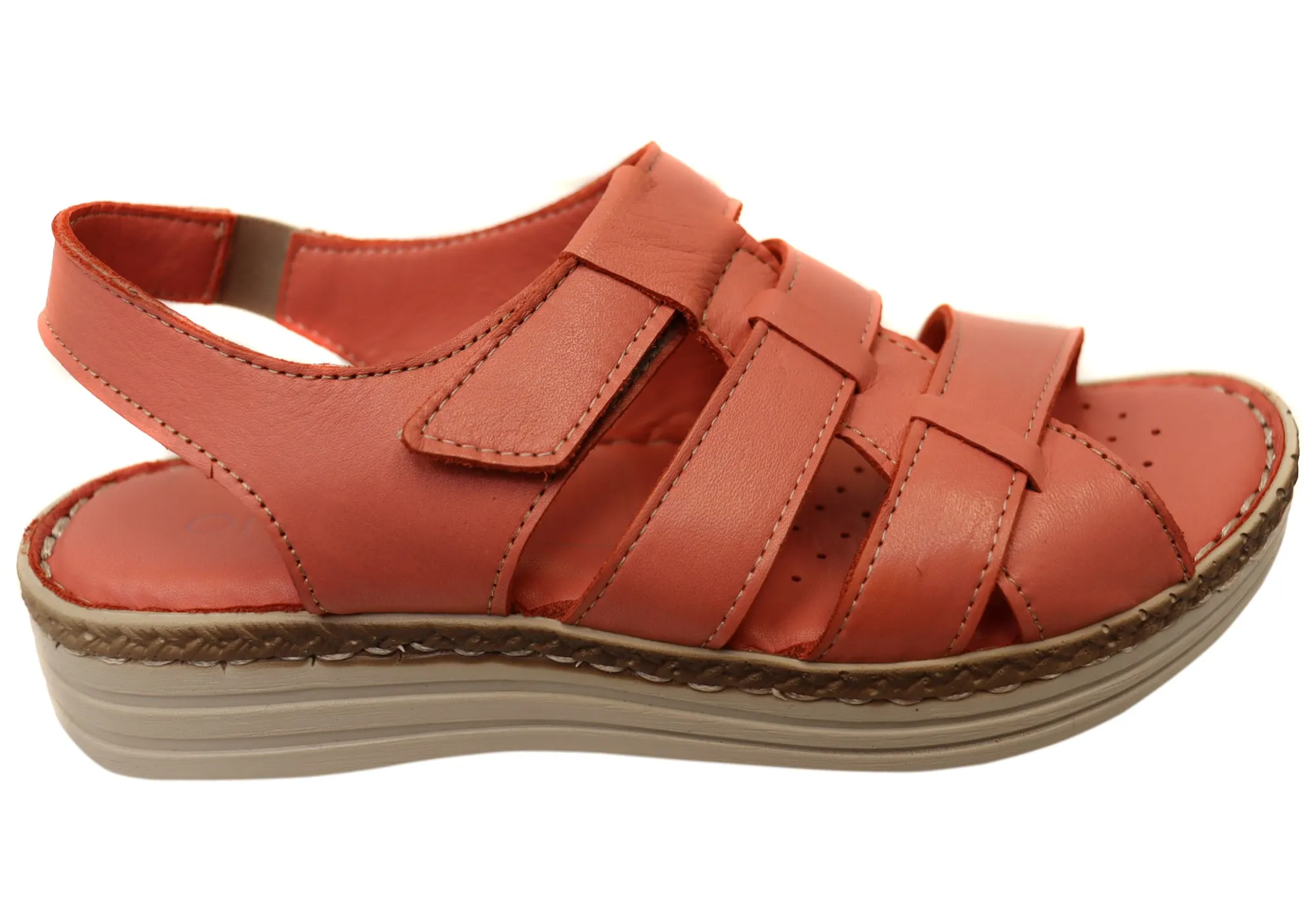 Orizonte Capraia Womens European Comfortable Leather Sandals Comfort Focused Easy Lock