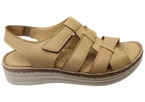 Weekend Walk Breath Panel Orizonte Capraia Womens European Comfortable Leather Sandals
