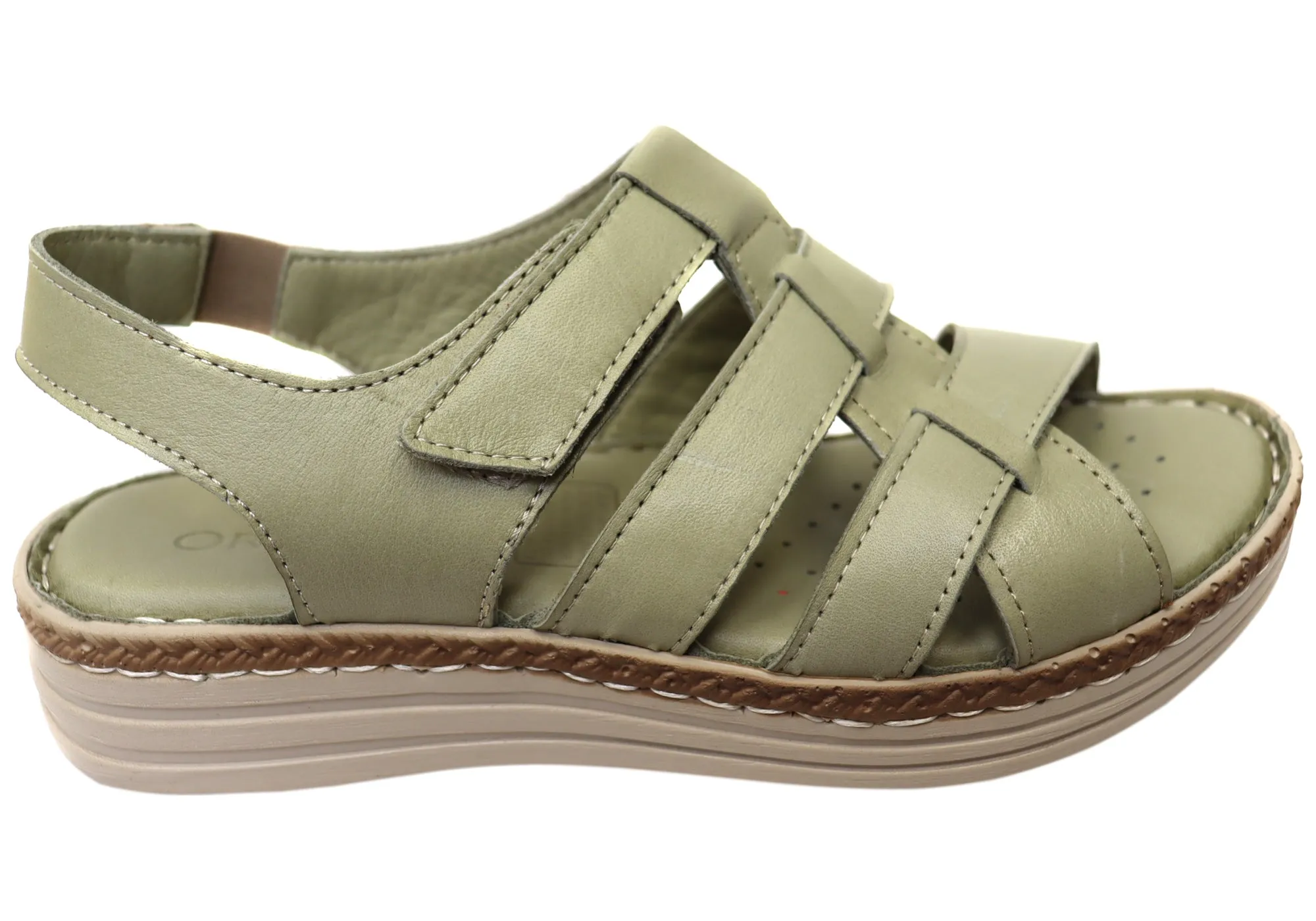 Orizonte Capraia Womens European Comfortable Leather Sandals Clean Lines
