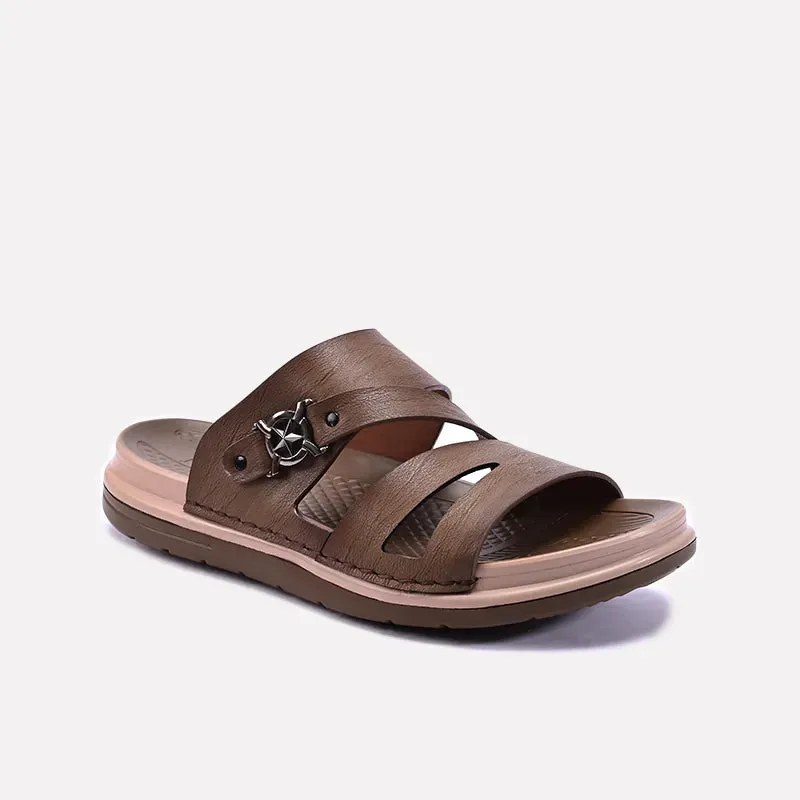 Long   Lasting Khaki Comfy Slippers 0151062