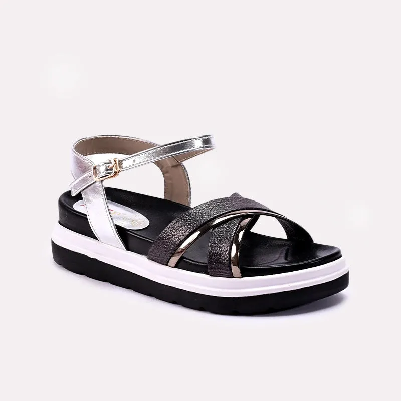 Cushioned Footbed Velcro straps Womens Black Casual Sandals 0421485