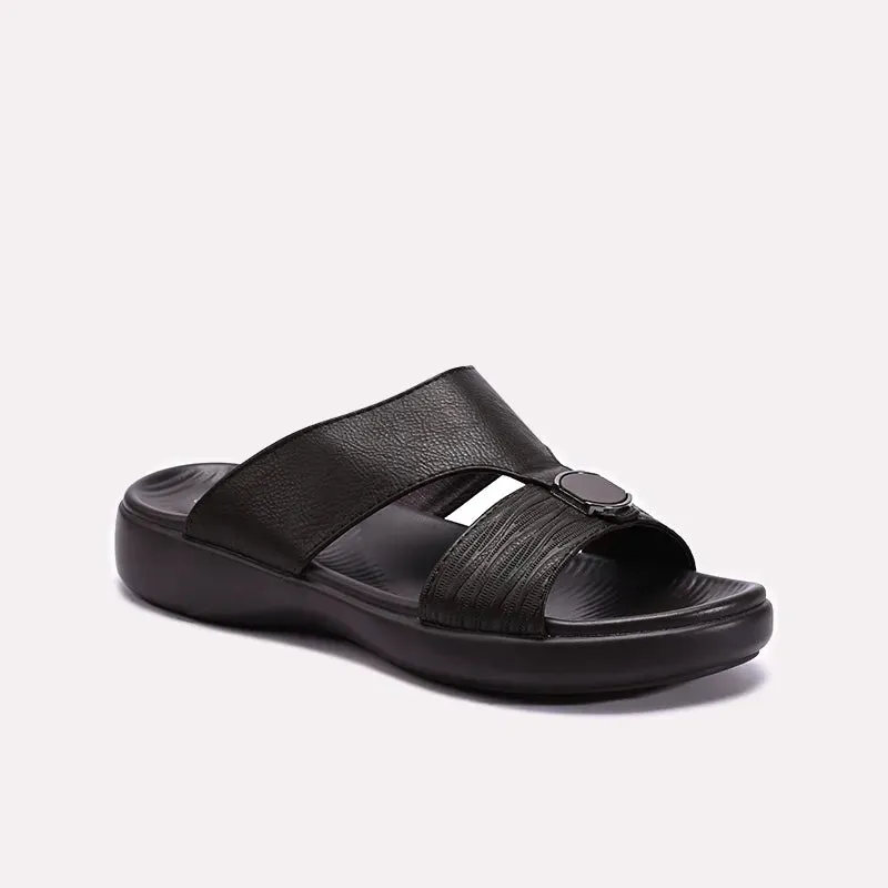 Brown Casual Slippers For Men 0151162 Textured Surface Streamlined Shape