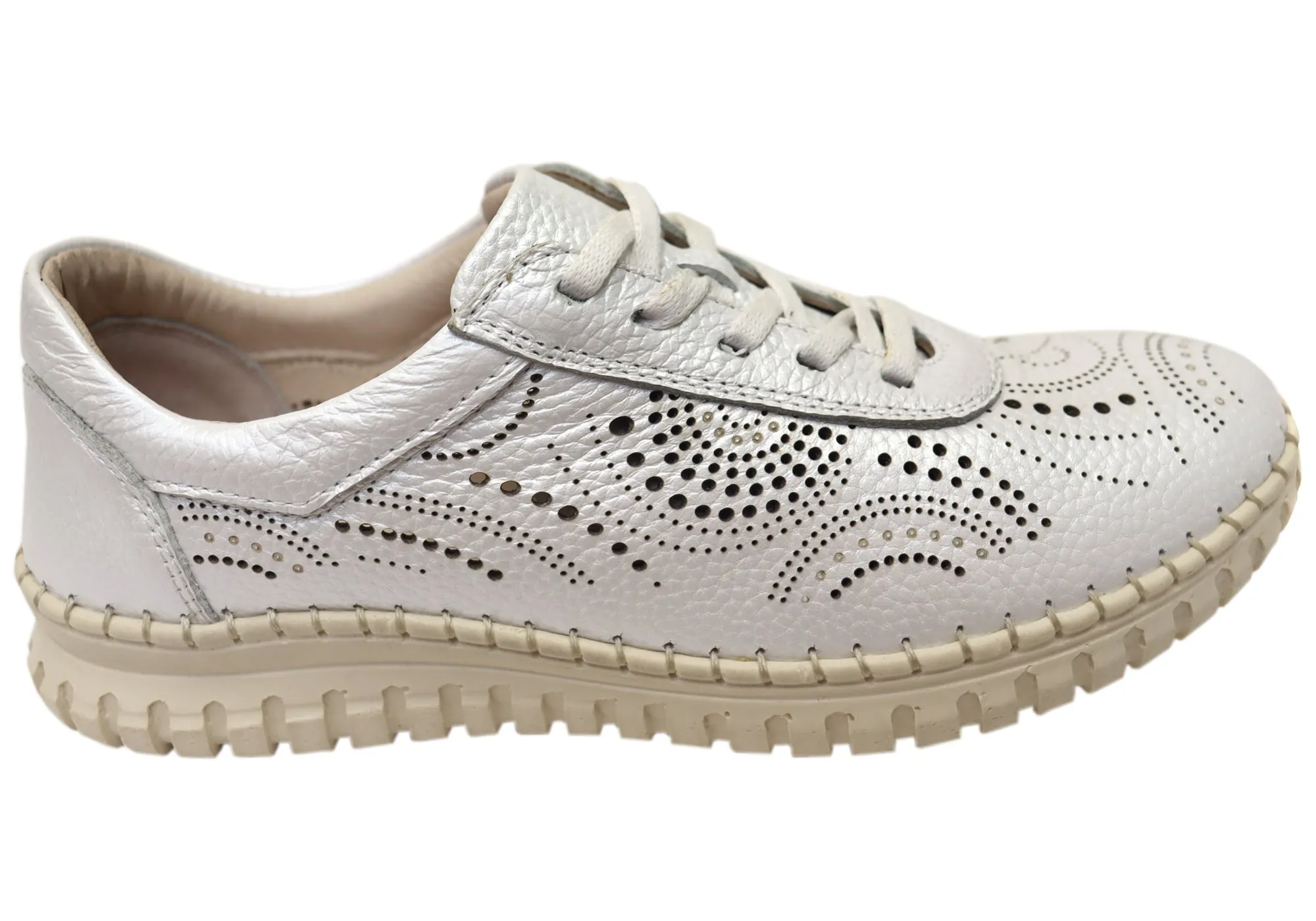 Orizonte Hazel Womens European Comfortable Leather Lace Up Shoes Video Look