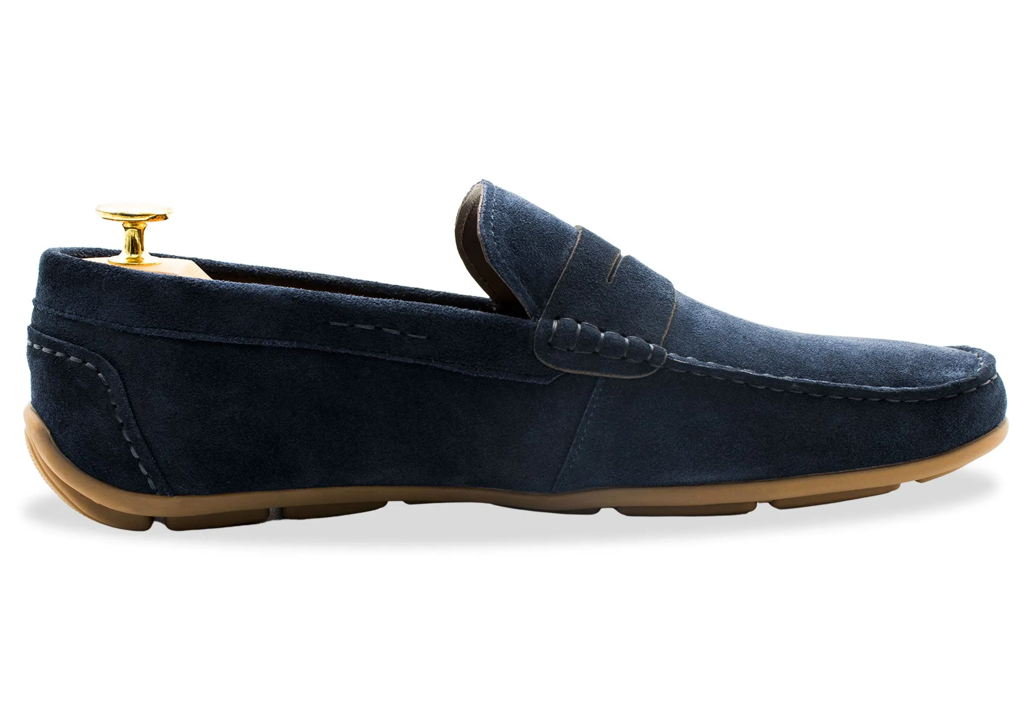Air Boost Gregores Navy Suede Penny Moccasins