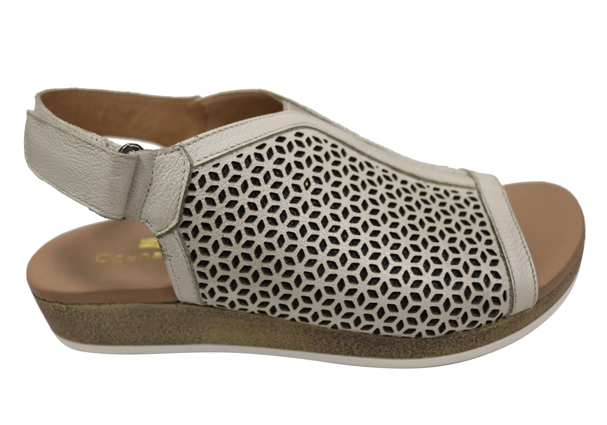 Flower Pop Opananken April Womens Comfortable Brazilian Leather Sandals