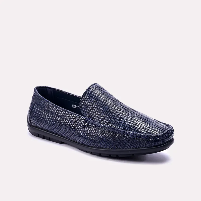 Yardley Blue Textured Dress Loafers 0130867 Hold Hike