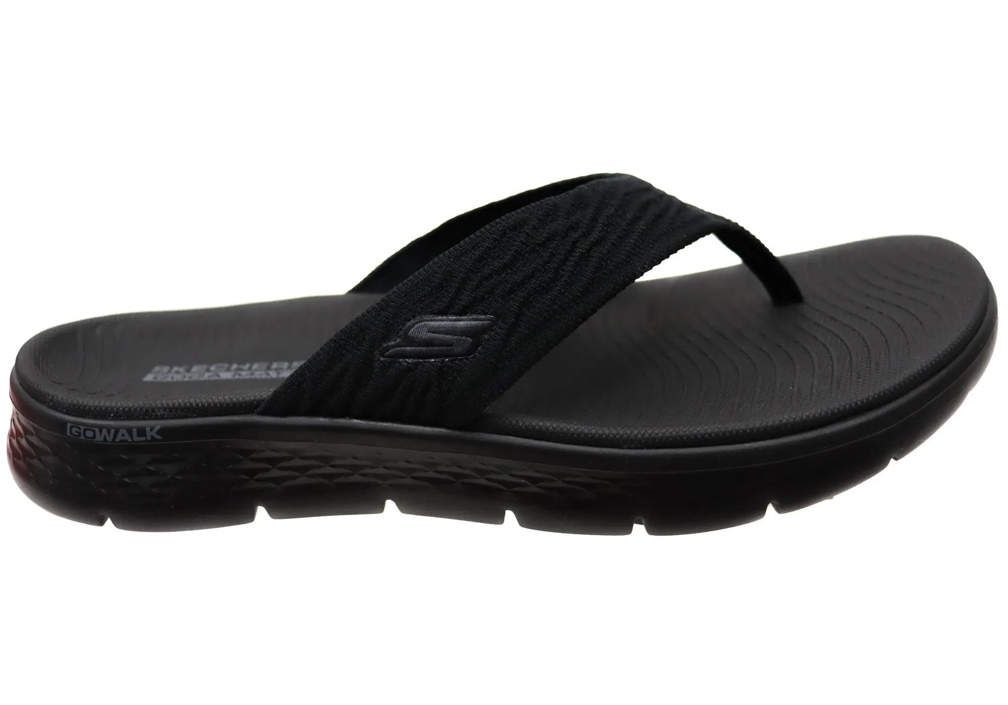 Black Edge Skechers Womens GOwalk Flex Sandal Splendor Comfortable Thongs