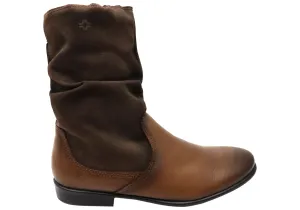 Suede Surface Wrinkle Resistant Perlatto Lucia Womens Brazilian Comfortable Leather Mid Calf Boots