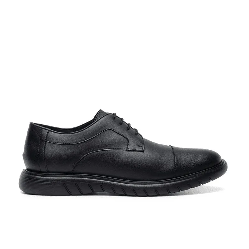 Anti Slip Easy Flow 'Jack' men's wide-fit EEE vegan-leather shoe by Ahimsa - black