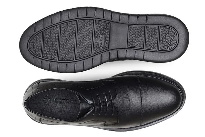 Freeze Proof Bounce Edge 'Jack' men's wide-fit EEE vegan-leather shoe by Ahimsa - black
