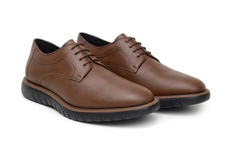 Calm Step 'Noah' men's vegan-leather shoe by Ahimsa - cognac