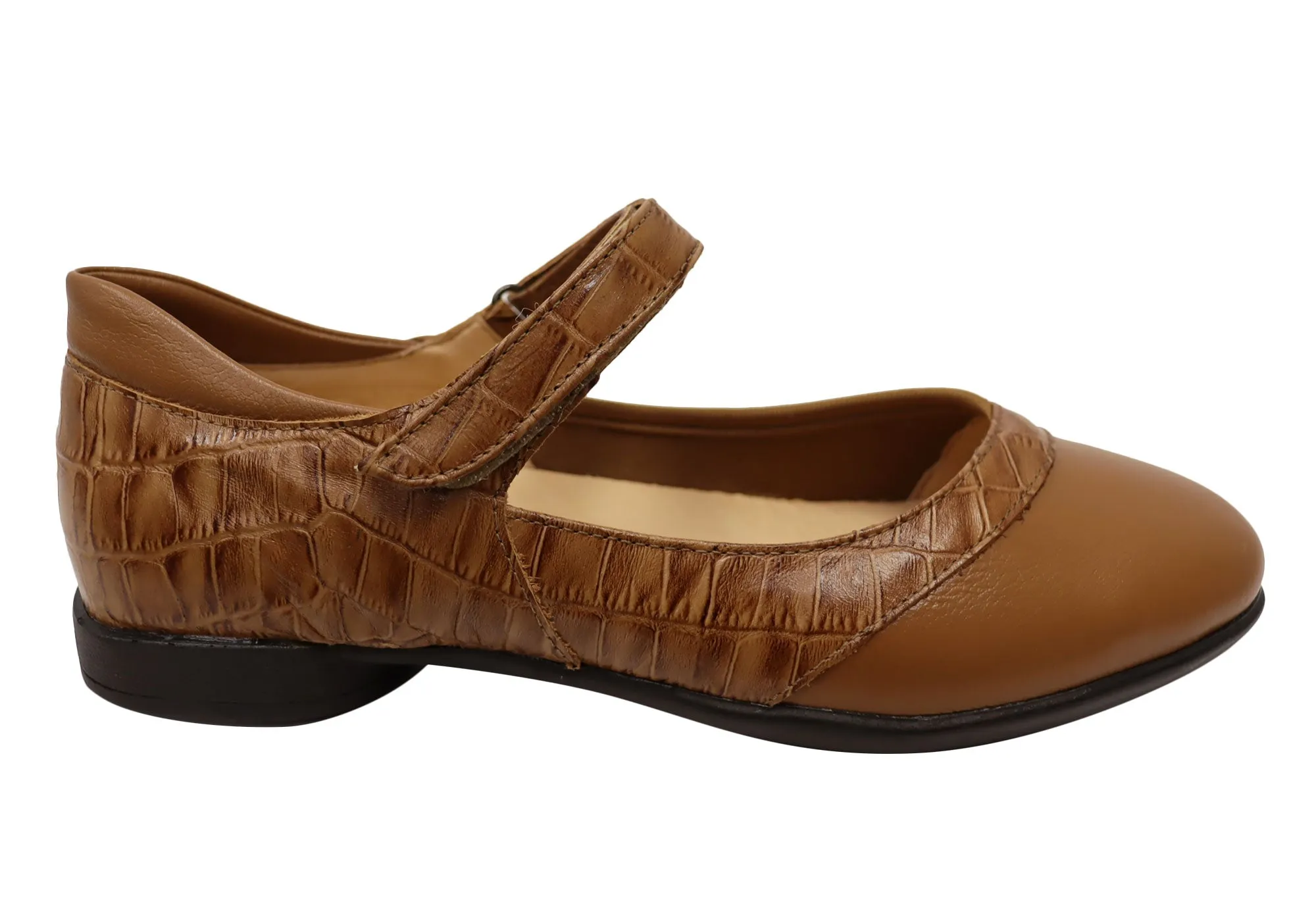 Opananken Mindy Womens Comfortable Brazilian Leather Mary Jane Shoes Summer Base