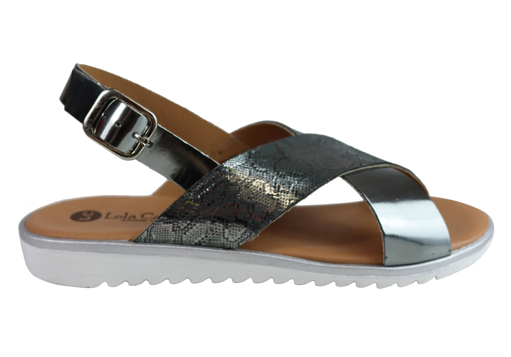 Easy Slip-On Lola Canales Gara Womens Comfortable Leather Sandals Made In Spain