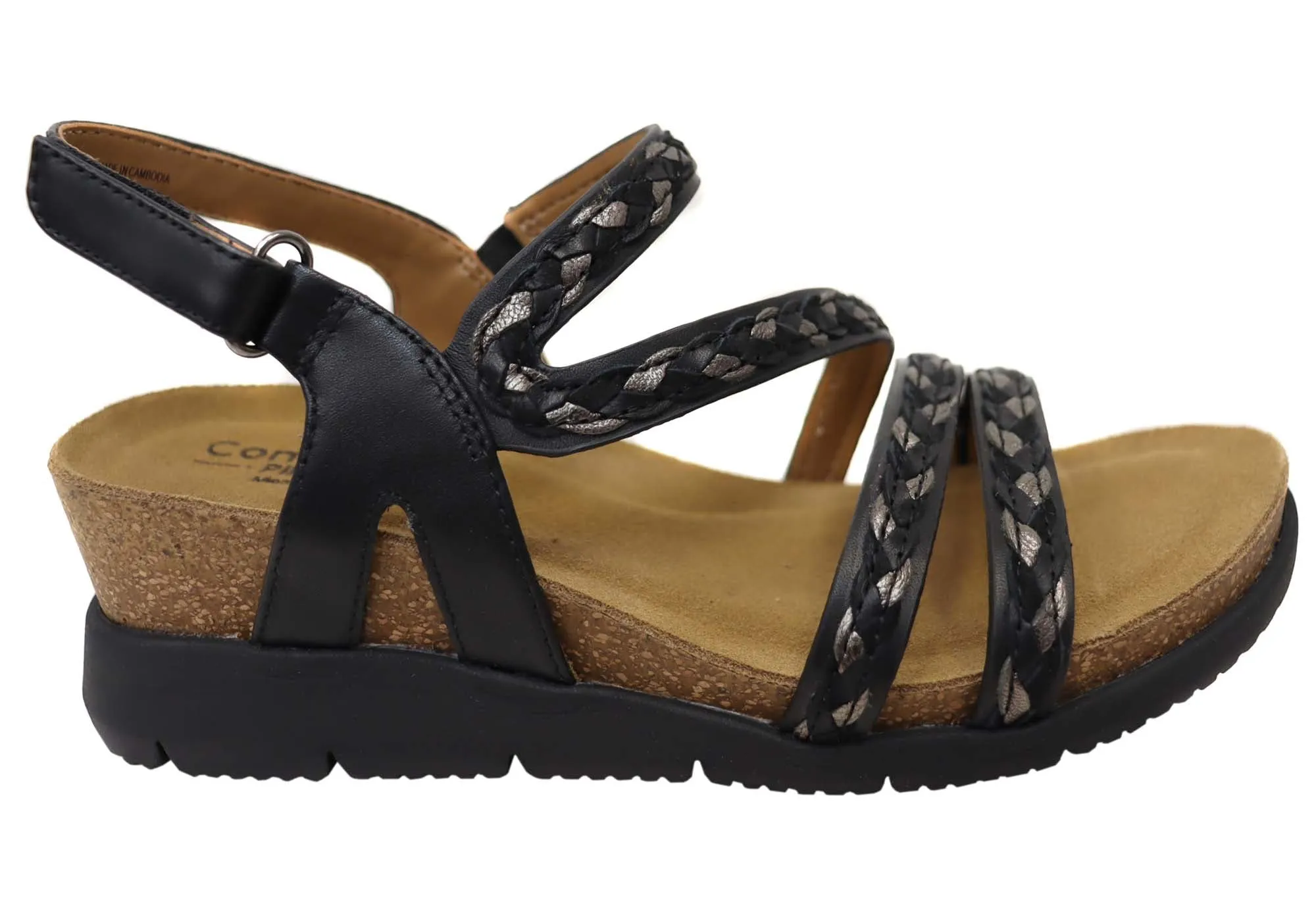 Minimal Feel Comfortiva Silvia Womens Comfort Footbed Wide Fit Leather Sandals