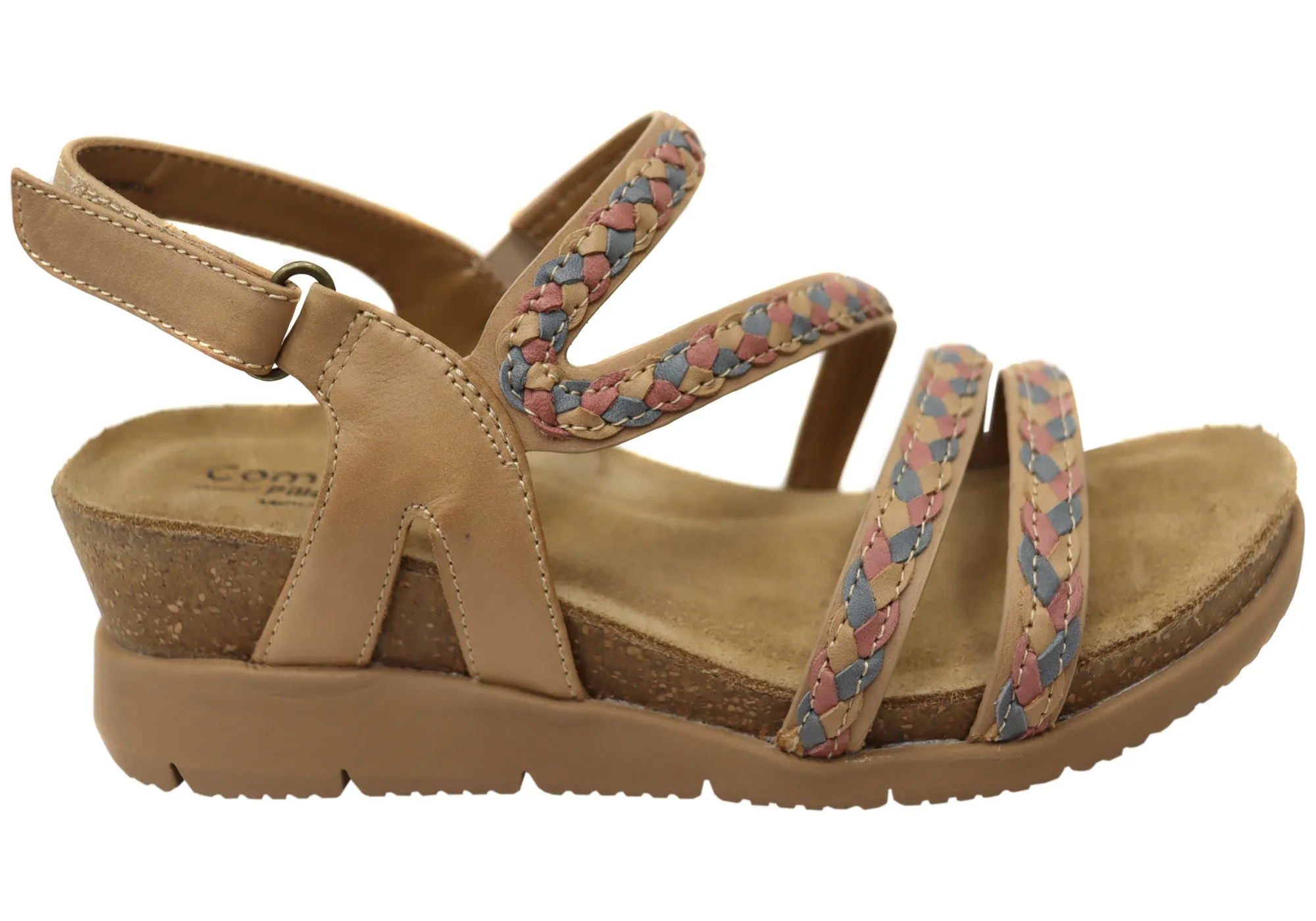 Comfortiva Silvia Womens Comfort Footbed Wide Fit Leather Sandals Airy Feeling