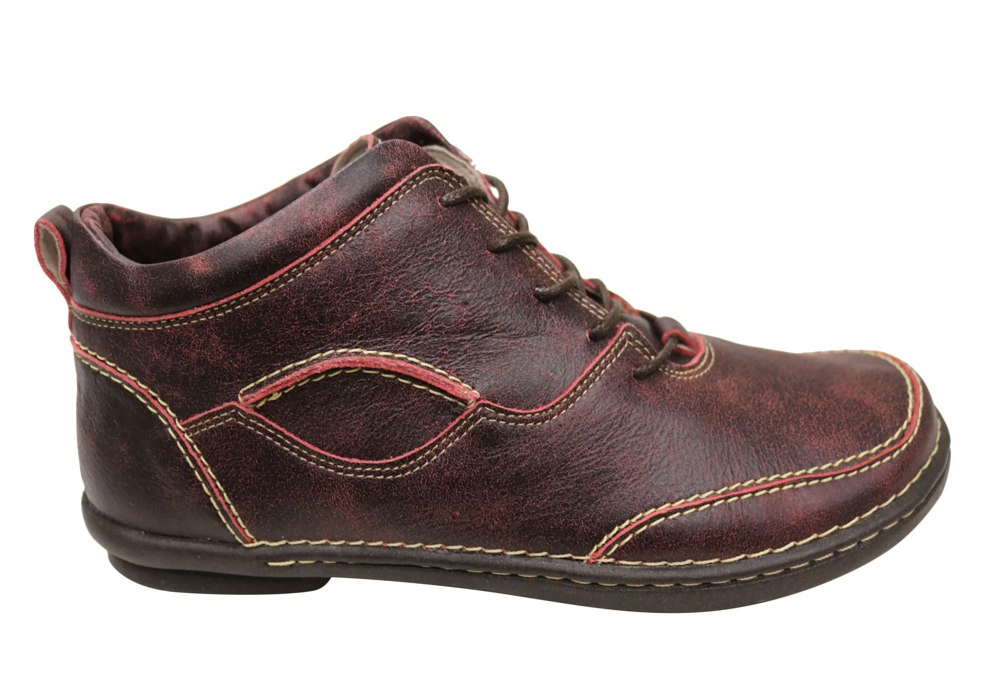 J Gean Mayfair Womens Comfortable Leather Ankle Boots Made In Brazil Textile Lining Eco Material Rough Trail Hiker