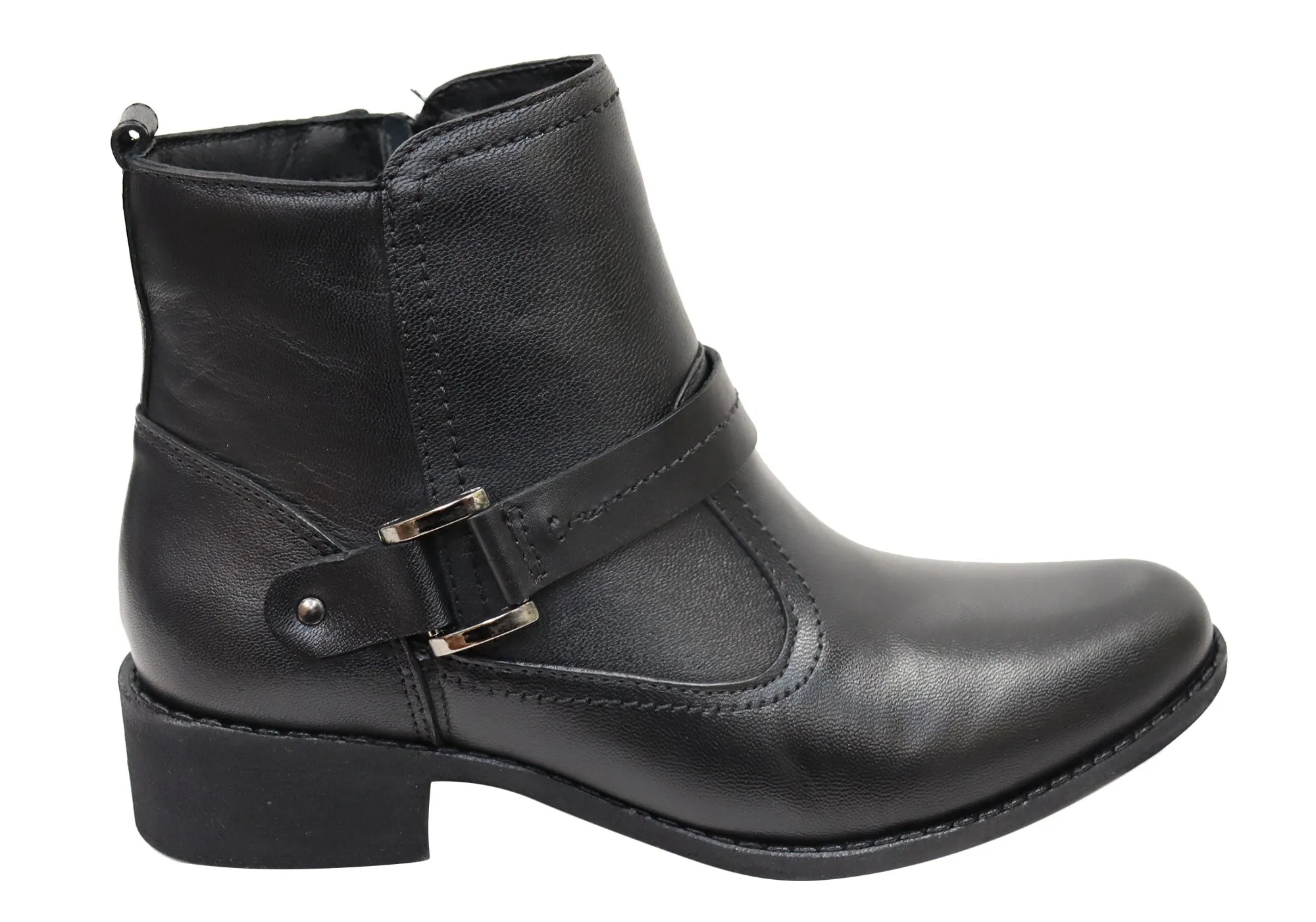 Via Paula Lotus Womens Comfortable Brazilian Leather Ankle Boots Elastic Ankle Cordura Material