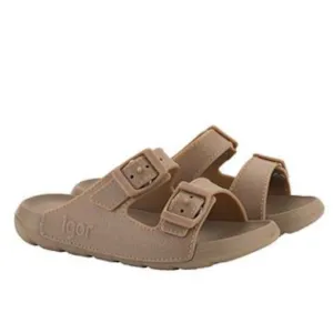 Breathable Flats Igor Girl's and Boy's Kai Sandal - Taupe
