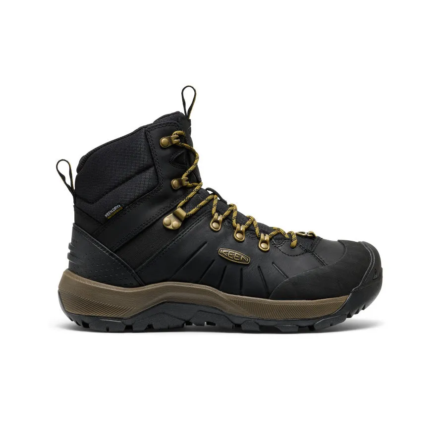 Deep Grooves Flexible Frame Urban Traveler Men's Revel IV Polar Waterproof Boot  |  Black/Lemon Curry