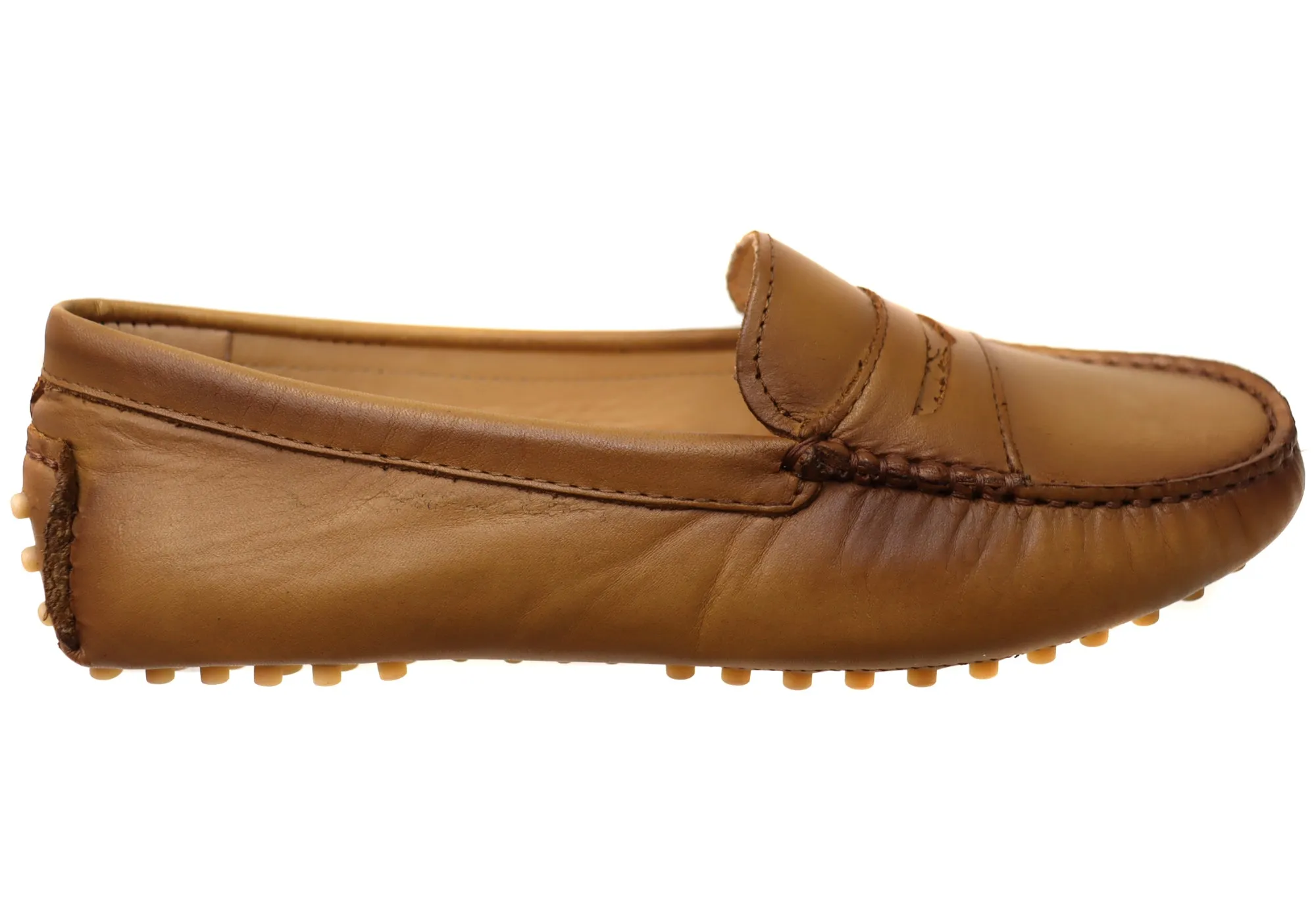 Rubber Sole Couple Pair Savelli Stephanie Womens Comfort Leather Loafer Shoes Made In Brazil