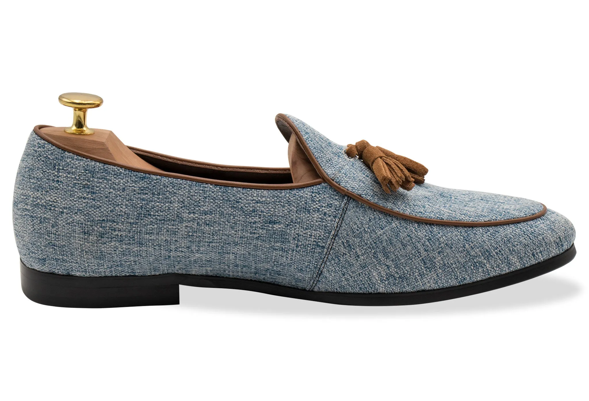 Rafael Blue Tassel Belgian Loafer Shock Resistant