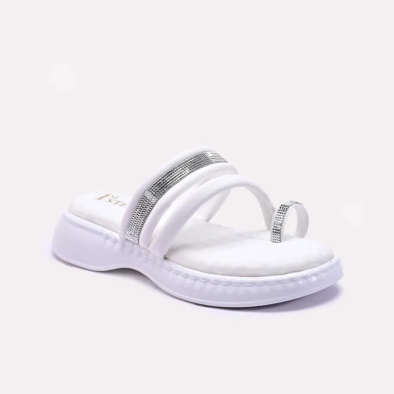 Daily Essential Soul Step White Chunky Casual Slippers 0412890