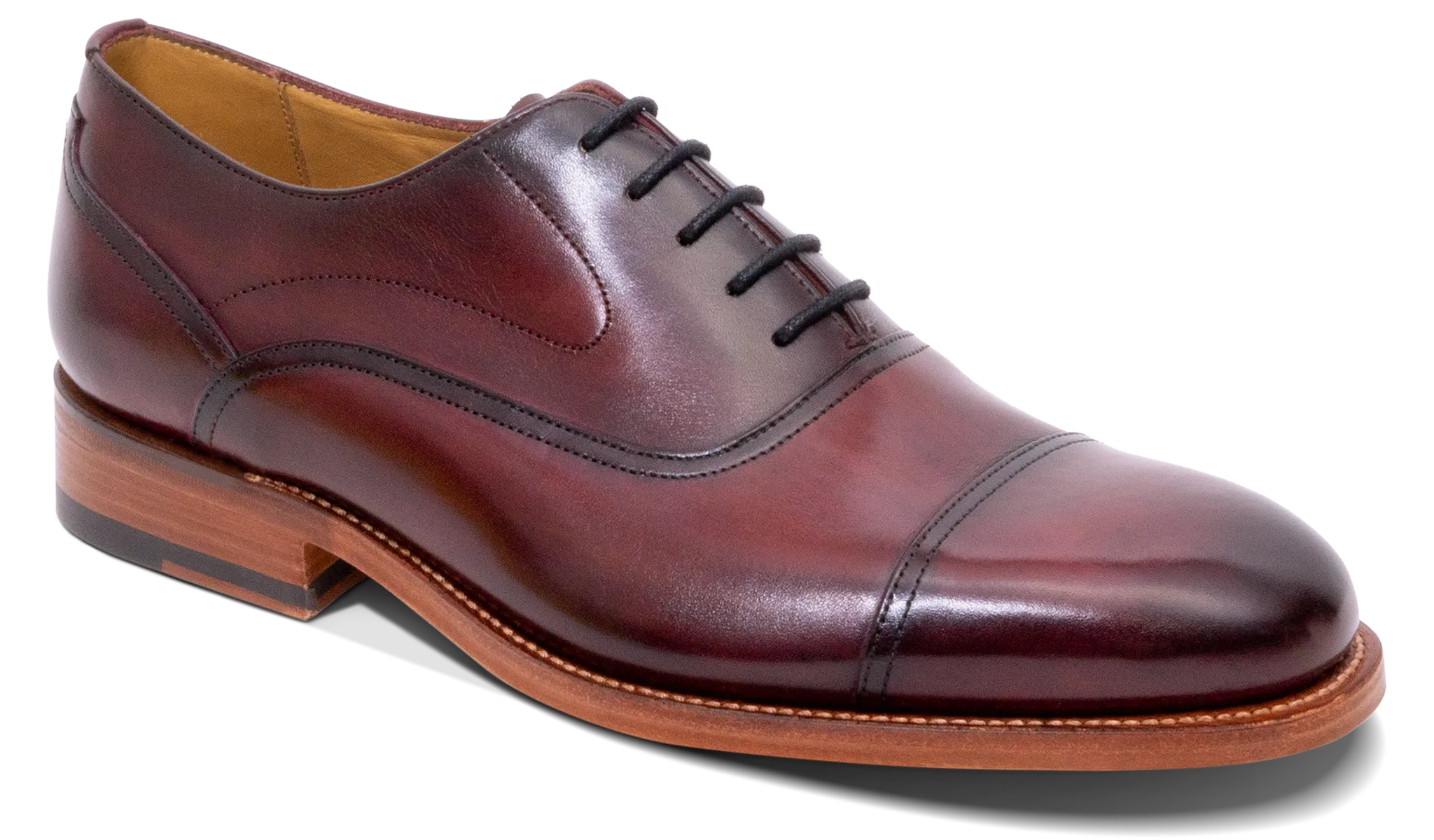 Cherwell- Hand Brushed Burgundy Dapper Style