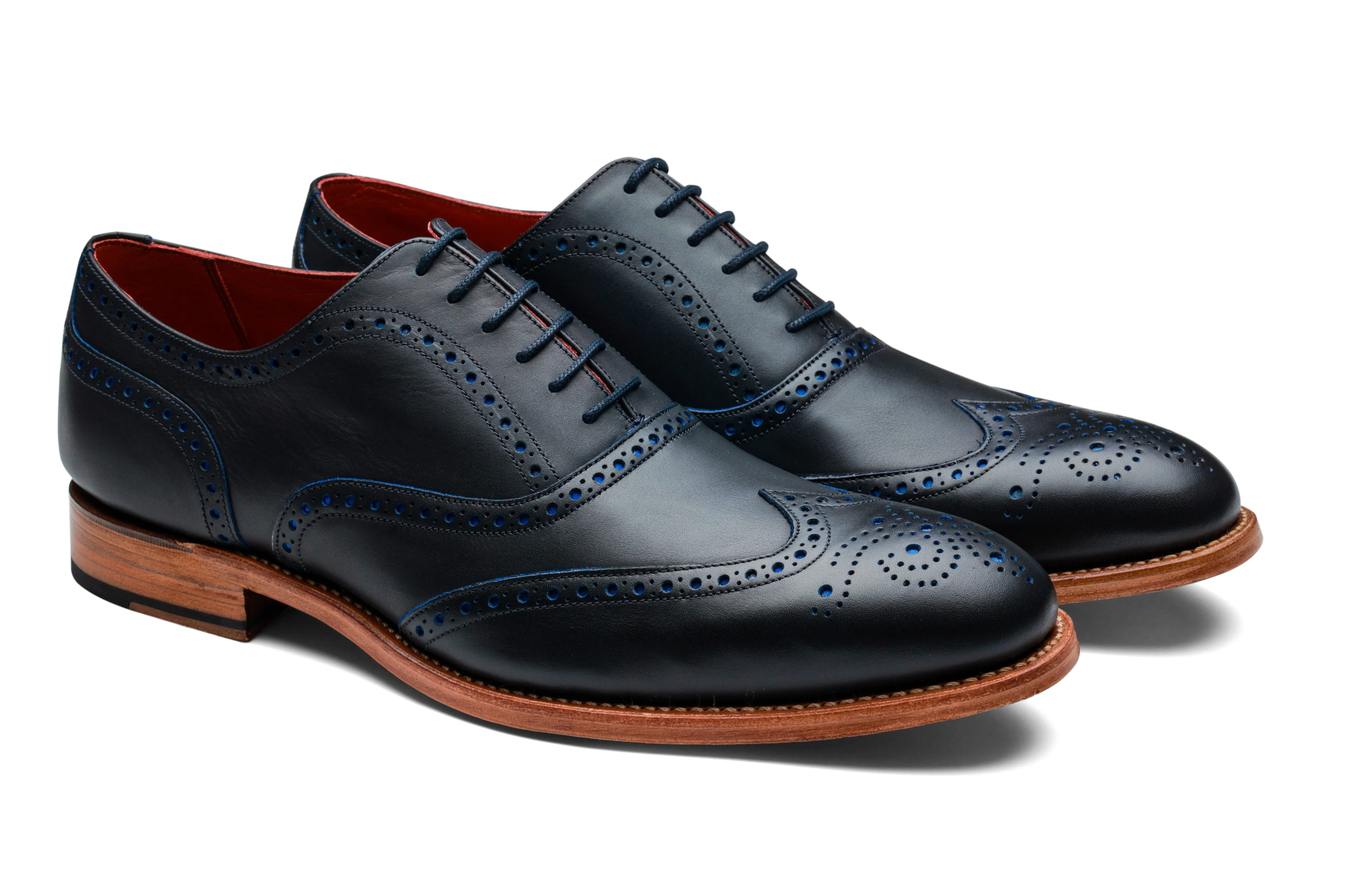 Brando 2 - Navy Calf Blue Punch Elastic laces