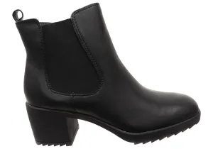 Comfortiva Hammond Womens Wide Fit Leather Mid Heel Ankle Boots Mud Resistant Mountain Hike Thermal Core Weekend Wanderer
