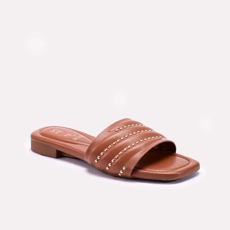Cushioned heel Noise Reducing Mustard Casual Flat Slippers 0413185
