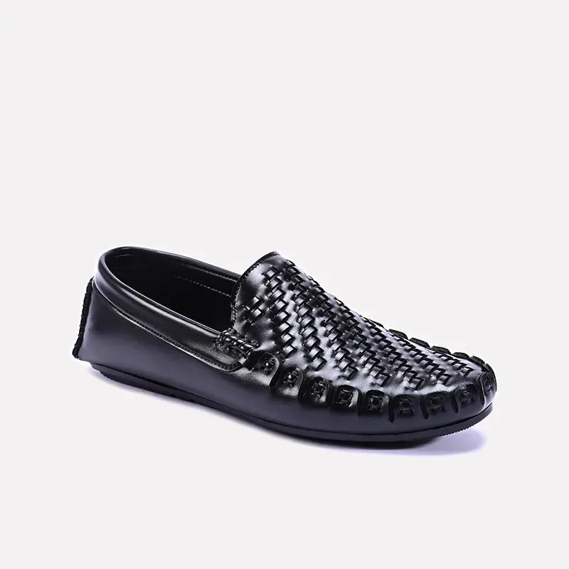 Vault Black Textured Loafers 0130884 Catch Step