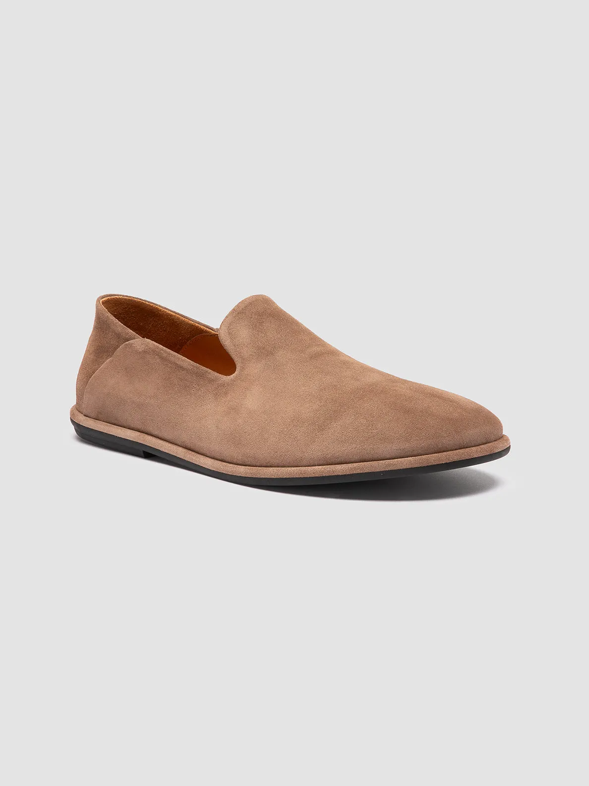 MIENNE 001 - Taupe Suede Penny Loafers Dawn Jog