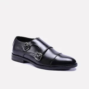 Always Ready Formal Travel Ascend Black Double Monk Strap Shoes 0111182