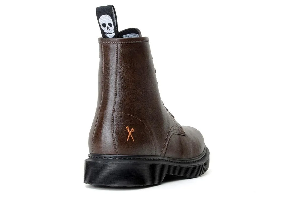 Casual Adventure 'London 2' matte espresso vegan lace-up boot by King55