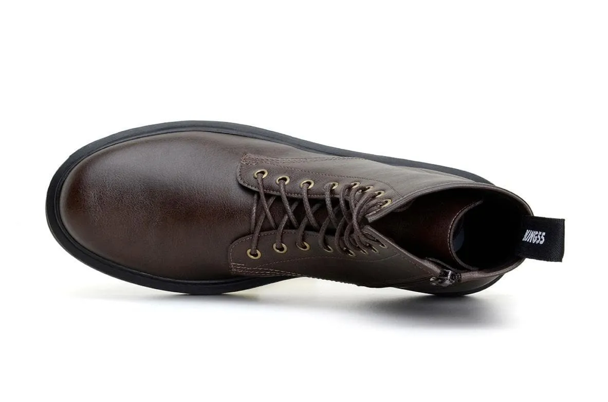 Mud Resistant Active Nomad City Trek 'London 2' matte espresso vegan lace-up boot by King55