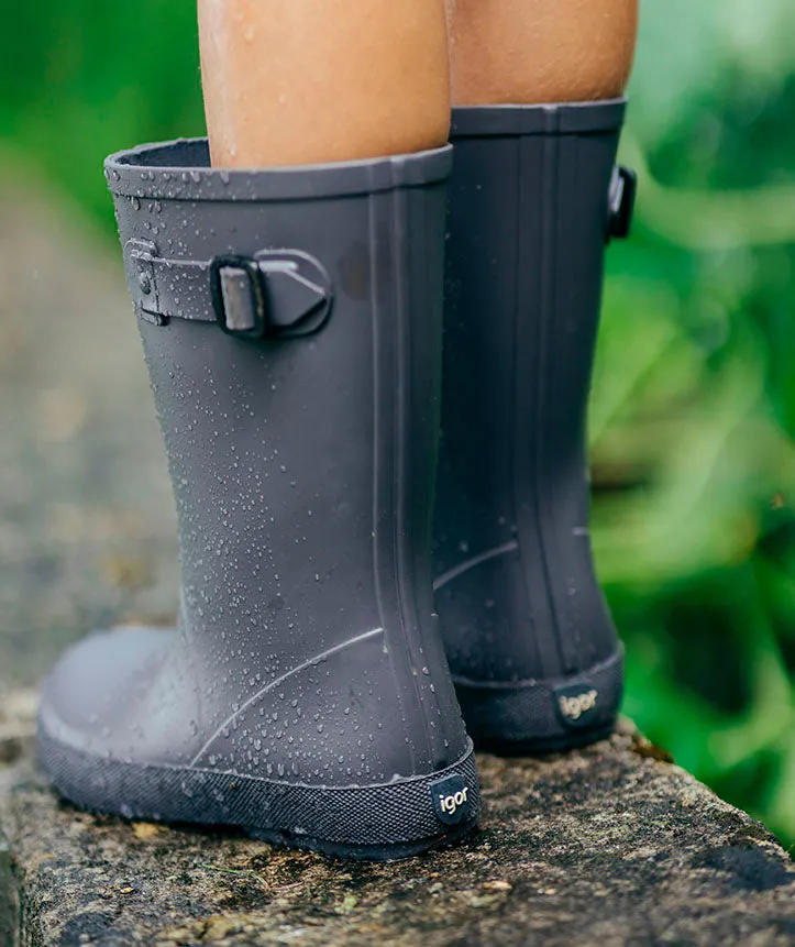 Igor Girl's and Boy's Splash Euri Rain Boots - Gris Grippy Outsole Mountain Hike
