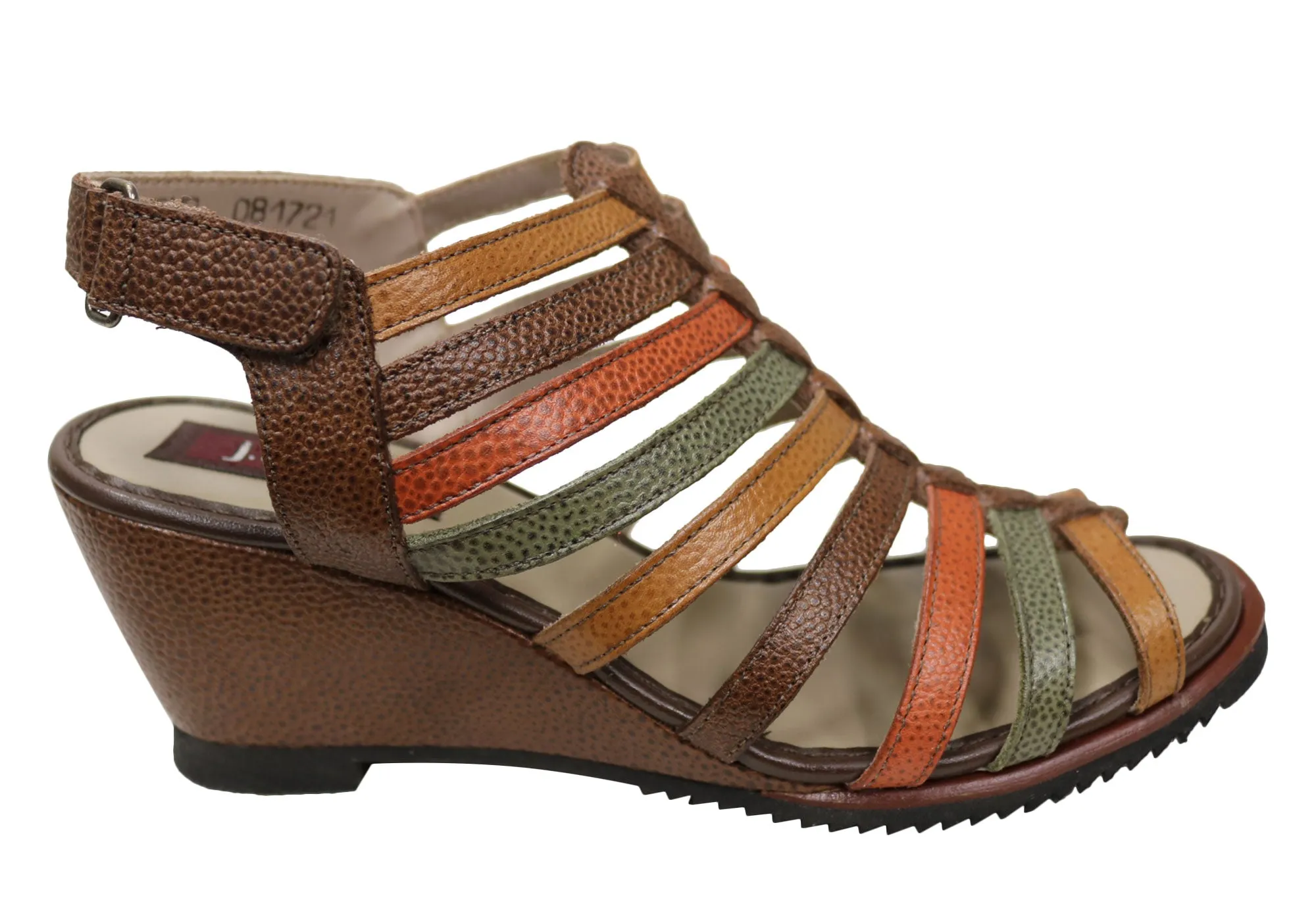 Perfect for Travel J Gean Leena Womens Comfortable Leather Wedge Sandals Made In Brazil