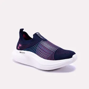 Wide Toe Box Design Easy Step Blue Sneaker Shoes 0440786