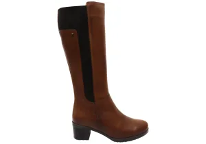 Orizonte Lezzar Womens European Comfortable Leather Knee High Boots Rugged Built Daily Walks