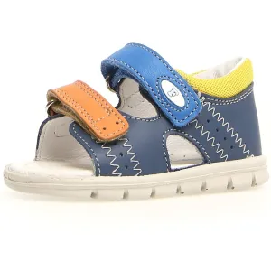 Falcotto Tino Boy's and Girl's Sandals - Azure/Yellow Neon Glow Cozy Vibe