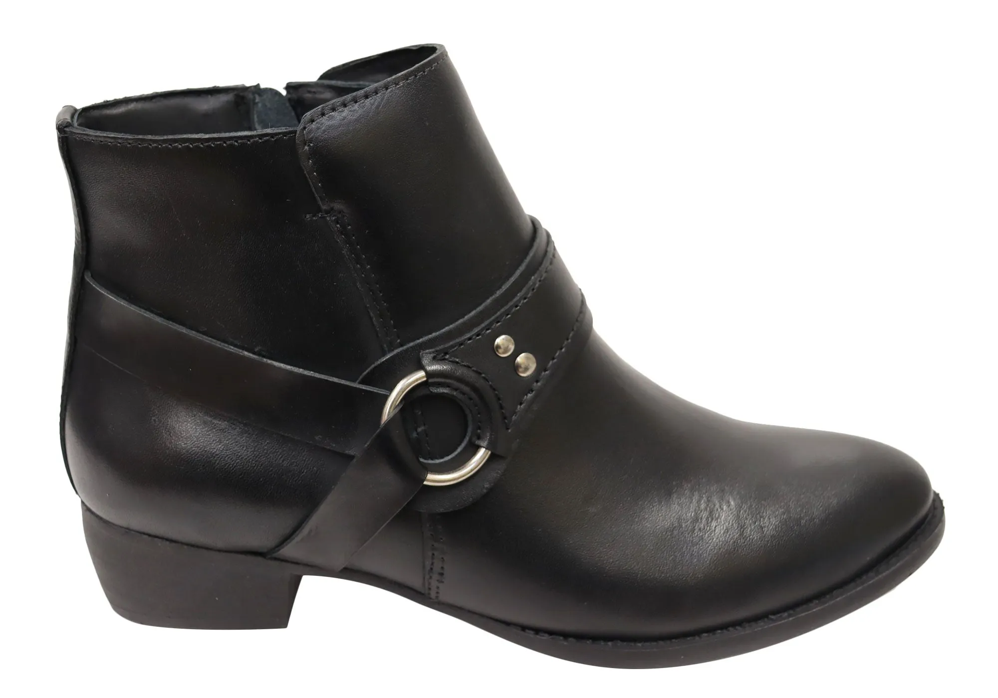 Via Paula Lisa Womens Comfortable Brazilian Leather Ankle Boots Grippy Outsole Mountain Hike