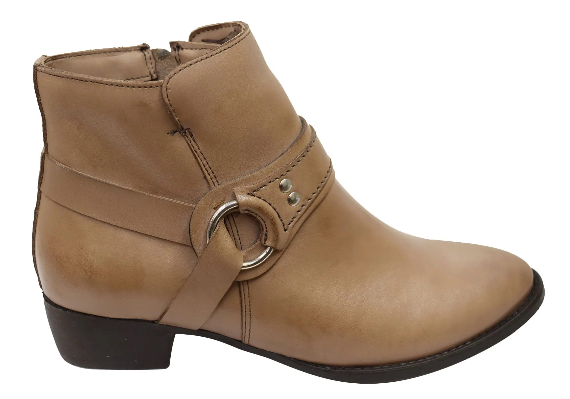 Grippy Outsole Weekend Wanderer Via Paula Lisa Womens Comfortable Brazilian Leather Ankle Boots