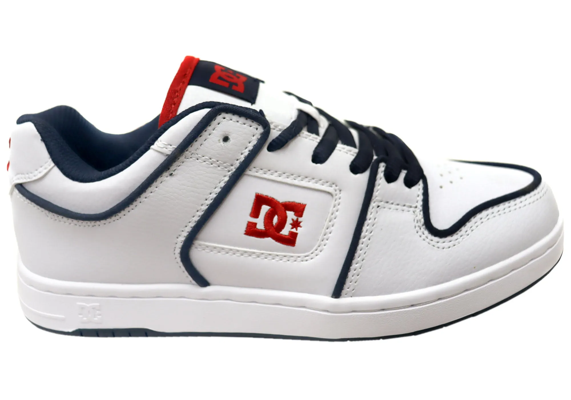 Cush Feel DC Shoes Mens Manteca 4 SE Comfortable Leather Shoes White Red Blue