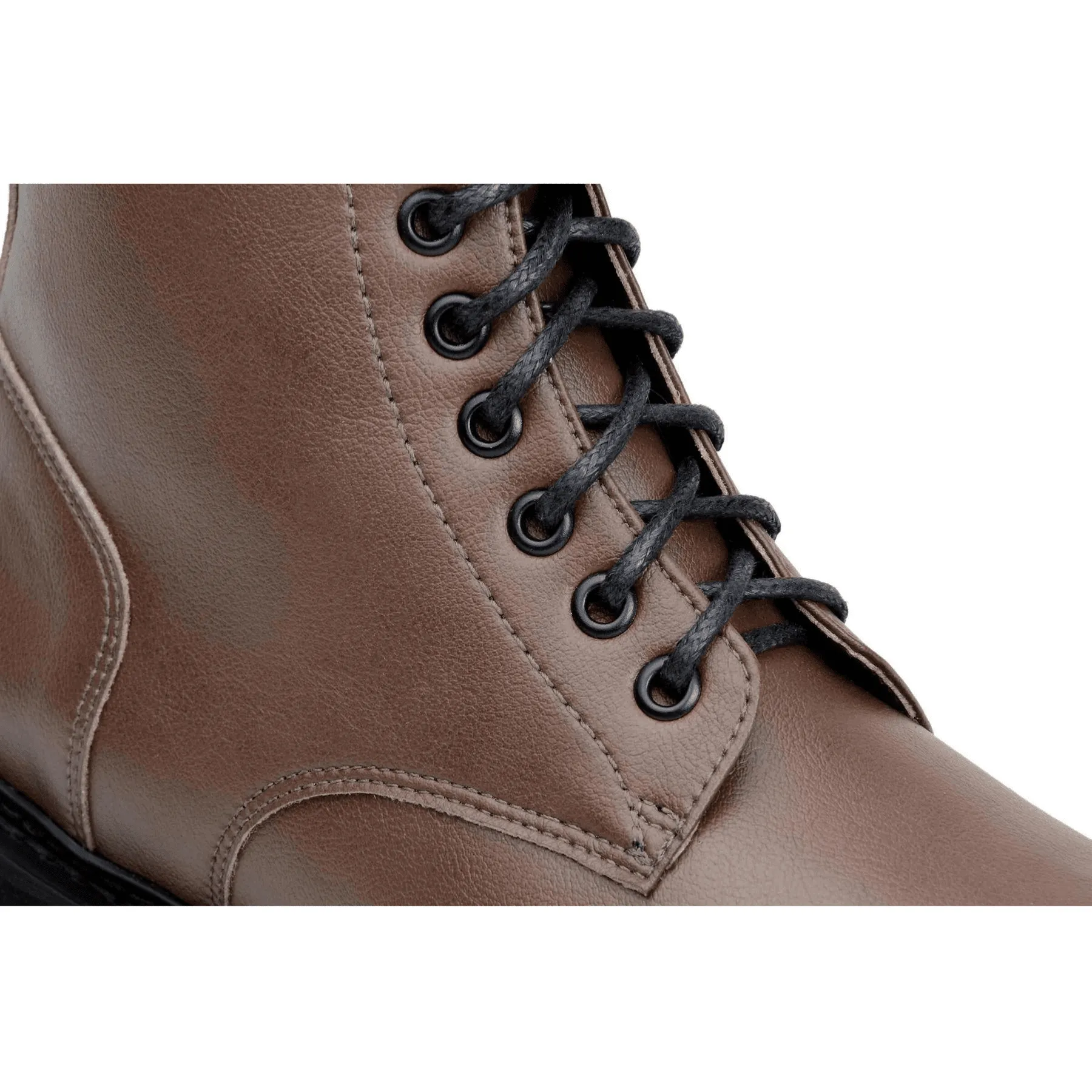 Day Hike 'Everyday Work Boot' unisex vegan lace-up boot with chunky sole by Ahimsa - cognac