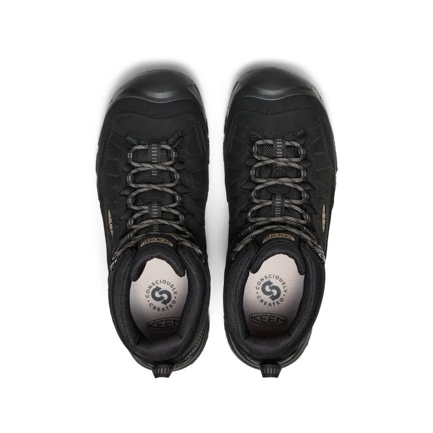 Men's Targhee IV Waterproof Hiking Boot  |  Triple Black Seamless Comfort All Day Worker Eco Material Rough Trail Hiker