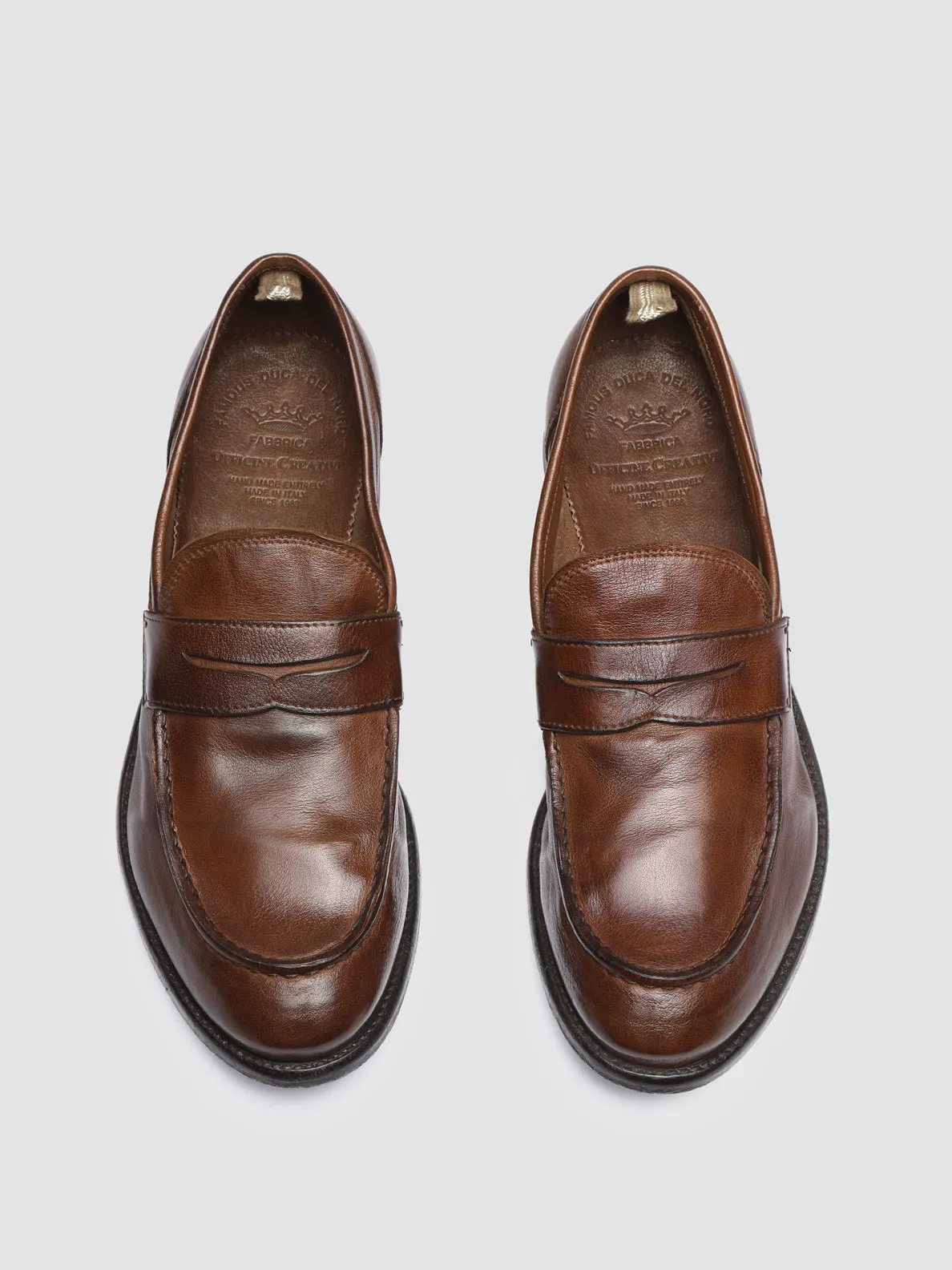 Relaxed Fit Stable Grip ARC 509 - Brown Leather Penny Loafers