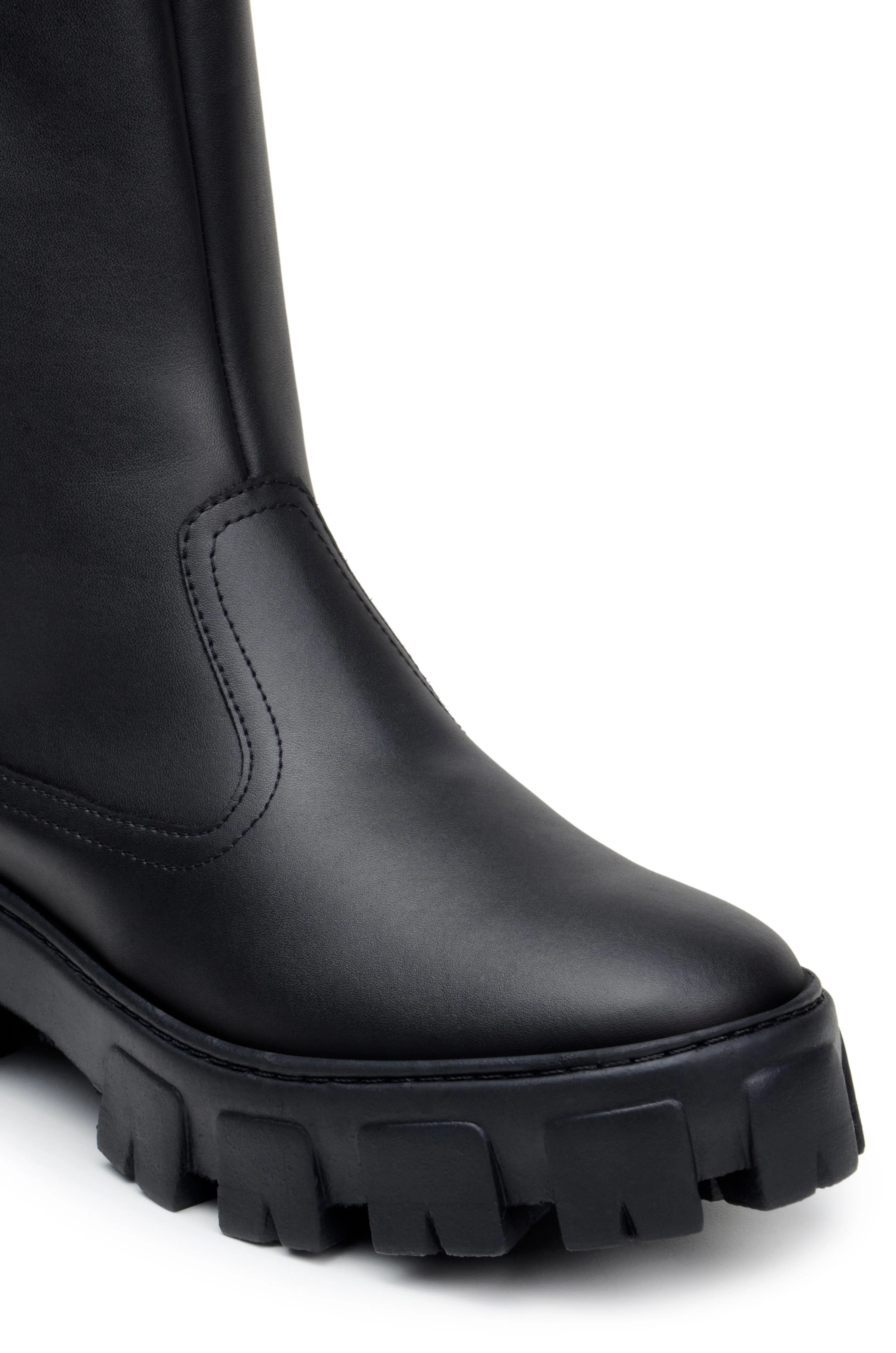 Dry Interior 'Roberta' women's chunky sole vegan knee-high boots Zette Shoes - black